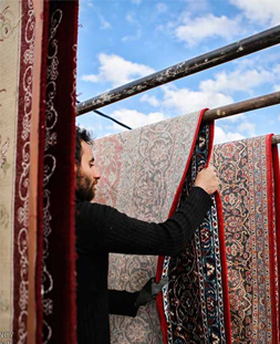 خشک کردن قالی در قالیشویی کیانشهر